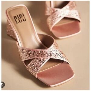 Anthropologie Bibi Lou Crystal Studded Heel Size 40